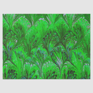 PAPEL MARBLADO, PATRÓN DE PACO VERDE ABSTRACTO