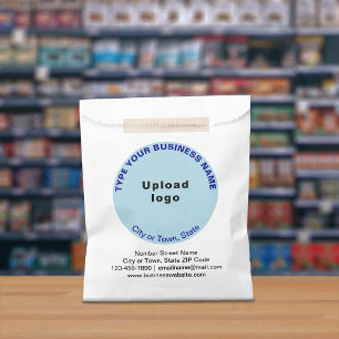 Papel Marca comercial ligera de redondo azul en bolsa de