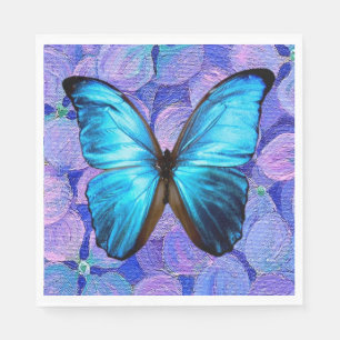 Papel Mariposa azul de la servilleta de papel/Hydrangea