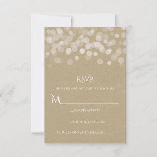 Papel Marrón Simple RSVP de Boda Rústica