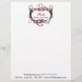 Papel membretado Chic rojo, negro y blanco