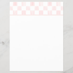 Papel Membretado con Cuadros en Blanco y Rosa y Bl