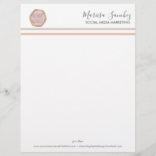Papel Membretado con Estilo Boho y Logotipo (Anverso)