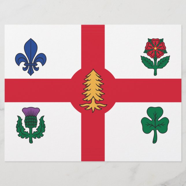 Papel membretado con la bandera de Montreal, Canad (Anverso)