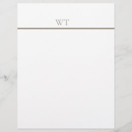 Papel Membretado con Monograma en Barra Beige