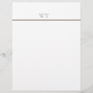 Papel Membretado con Monograma en Barra Beige