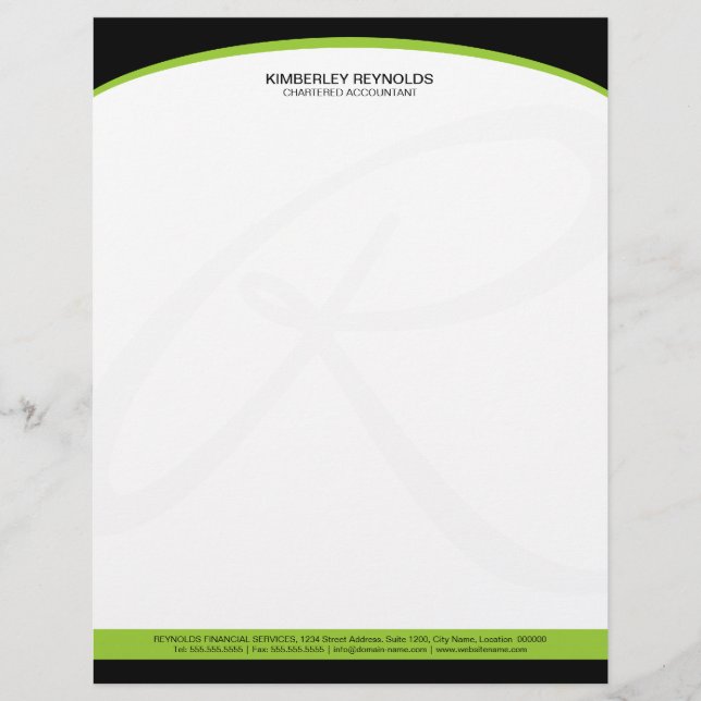 Papel Membretado con Monograma Profesional (Anverso)