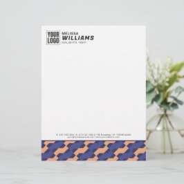 Papel Membretado con Patrón Geométrico Entrelazado