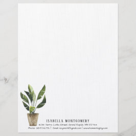 Papel Membretado con Planta en Maceta Personalizad