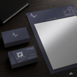 Papel Membretado de Arquitecto Moderno de Dos Cara