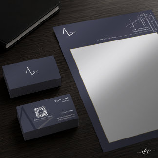 Papel Membretado de Arquitecto Moderno de Dos Cara