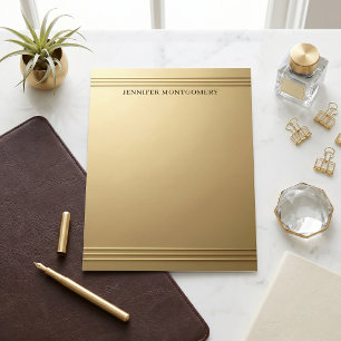 Papel Membretado de Lujo Dorado Metálico con Relie