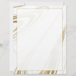 Papel Membretado de Mármol Dorado Elegante