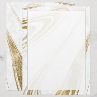 Papel Membretado de Mármol Dorado Elegante