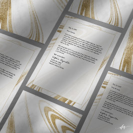 Papel Membretado de Mármol Dorado Elegante
