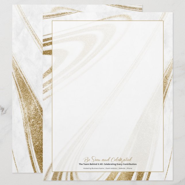 Papel Membretado Elegante para Reconocimiento de E (Anverso / Reverso)