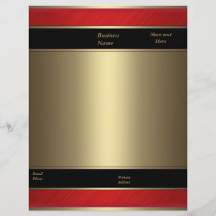 Papel Membretado Empresa Rojo Metal Bronce Dorado