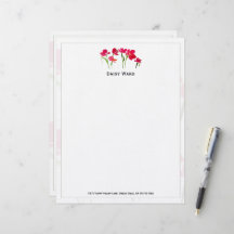 Papel Membretado Floral de Acuarela Pintado a Mano