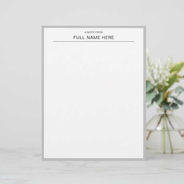 Papel Membretado Personalizado con Estilo para Men (Anverso de pie)