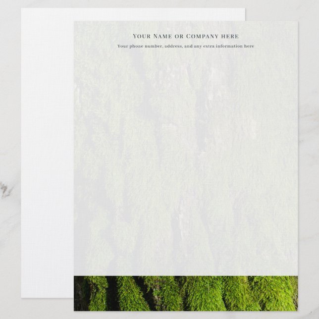 Papel Membretado Personalizado con Musgo Lujurioso (Anverso / Reverso)