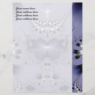 Papel Membretado Personalizado Flor Púrpura