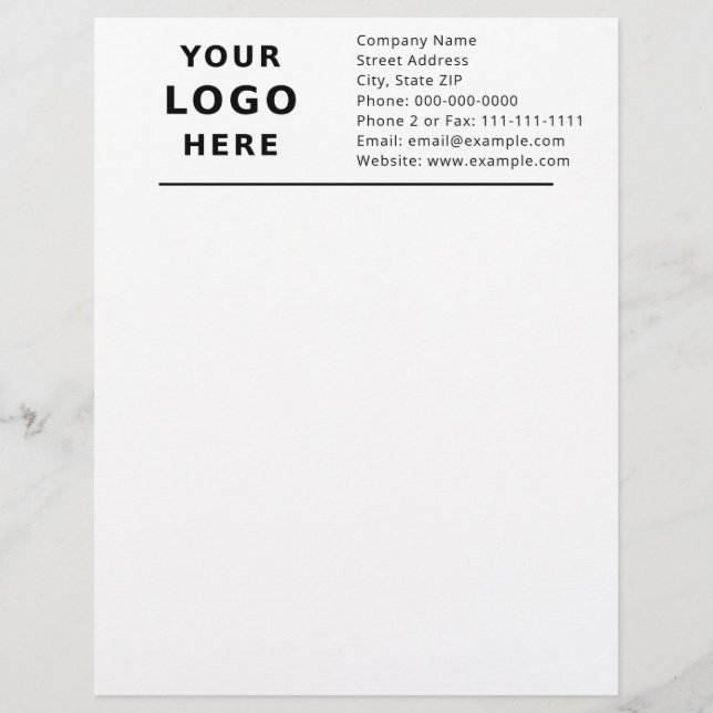Papel Membretado Profesional con Logo Personalizad (Anverso)