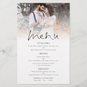 PAPEL Menú Boda de guiones elegantes de fotos
