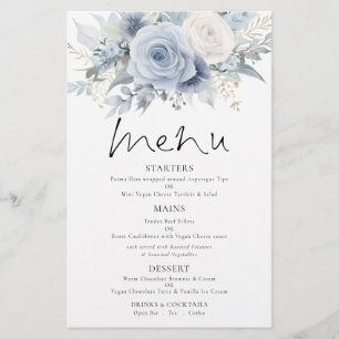 PAPEL   Menú Boda Dusty Blue Florals