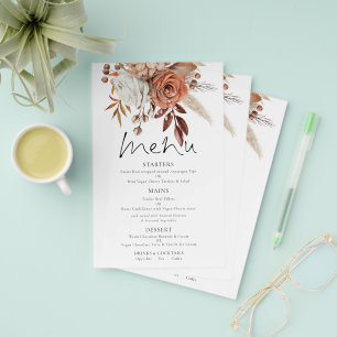 PAPEL   Menú Boda rústico de Terracotta Florals