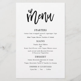 PAPEL | Menú de sólo Boda de texto de escritura ar