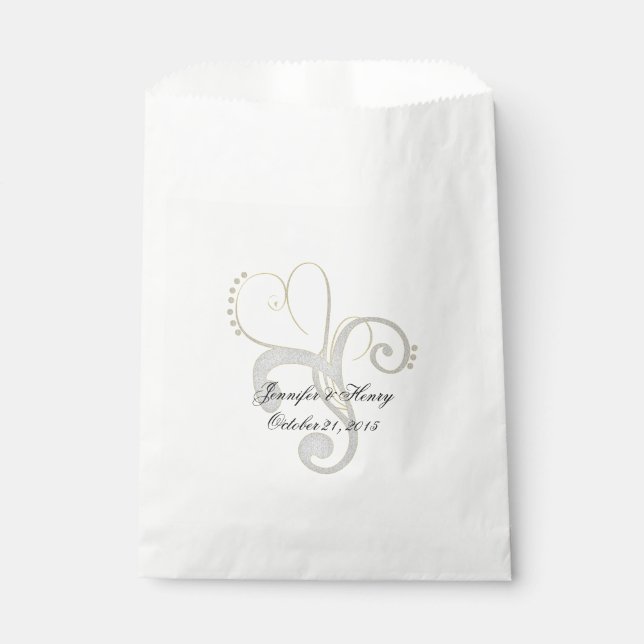 Papel Moda Resumen Bolsa de Favor de Boda Personalizada  (Anverso)