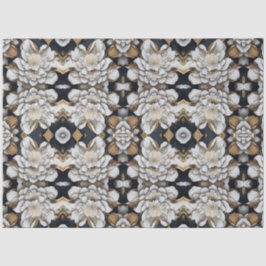 Papel moderno blanco y dorado floral en blanco