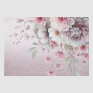 Papel moderno de tejido floral blanco rosado