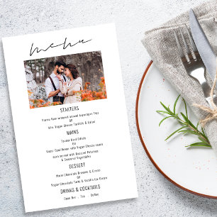 PAPEL   Moderno menú Boda de guiones gráficos