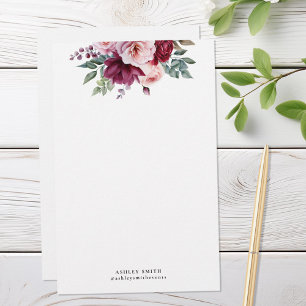 Papel moderno y elegante de monograma floral