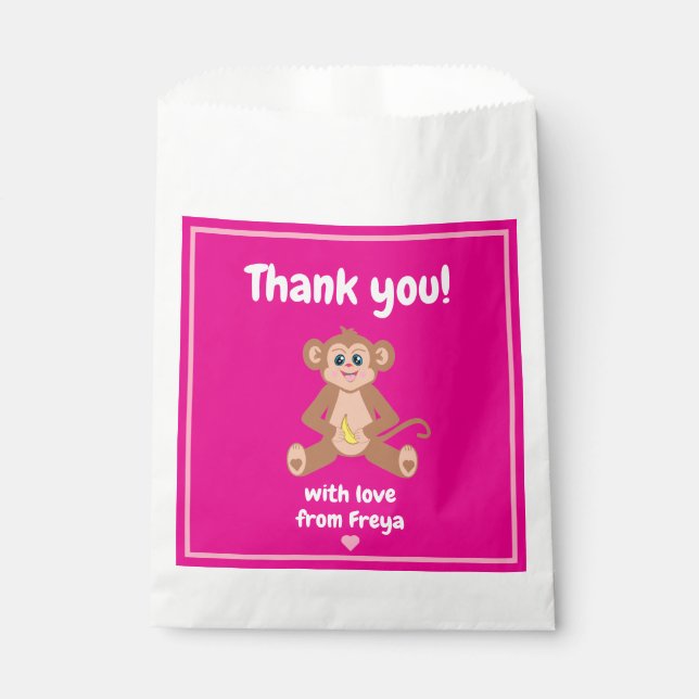 Papel Mono en bolsa de Favor Rosa (Anverso)