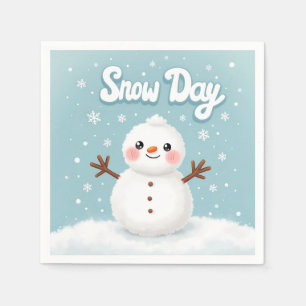 Papel Muñeco de Nieve Día de Nieve Servilleta de Inviern