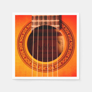 Papel Música elegante de guitarra acústica servilleta de