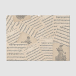 Papel musical de la marcha del Boda francés vintag