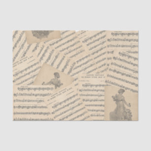 Papel musical de la marcha del Boda francés vintag