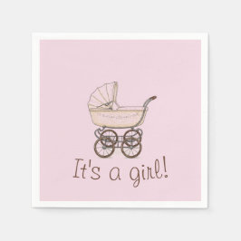 Papel Napoleón de bebé rosa chica de la servilleta