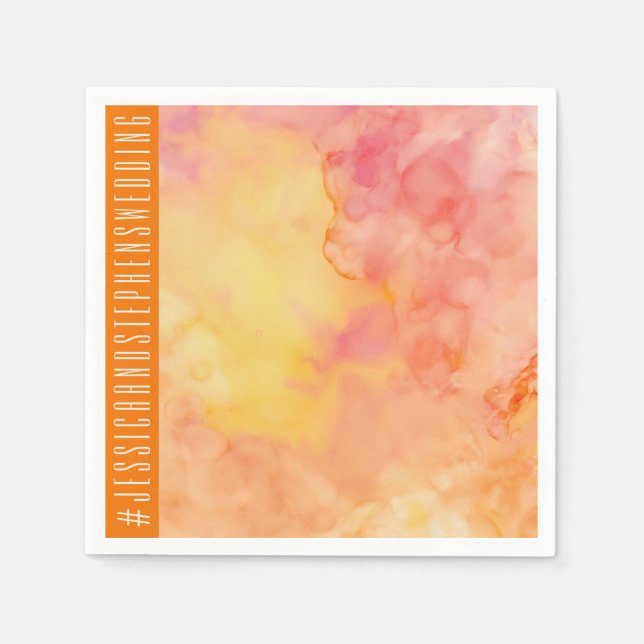 Papel Naranjas de flores frescas de servilleta boda (Anverso)