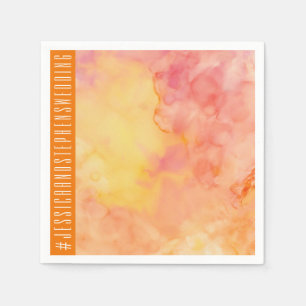 Papel Naranjas de flores frescas de servilleta boda