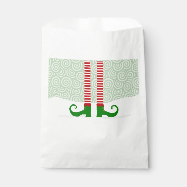 Papel Navidades de Elf Legs tratan la bolsa (Anverso)