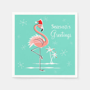 Papel Navidades Flamingo Season de saludos servilleta de