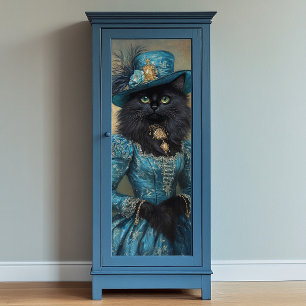 Papel negro de tapicería de vestir azul para gato
