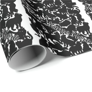 Papel negro para envolver papel para gatos Navidad