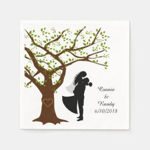 Papel Novia de roble y servilleta de Groom