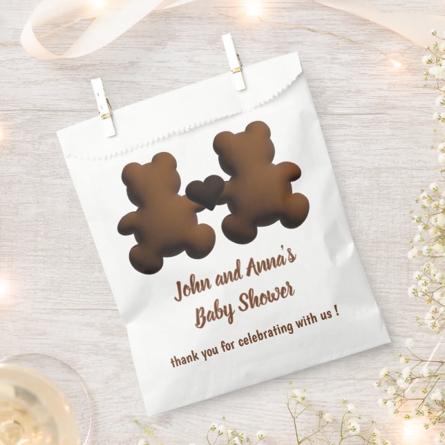 Papel Osito de chocolate lindo Bebé bolsa de favores (Cortado)
