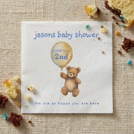 Papel Oso Teddy con globo de bebé ducha servilleta